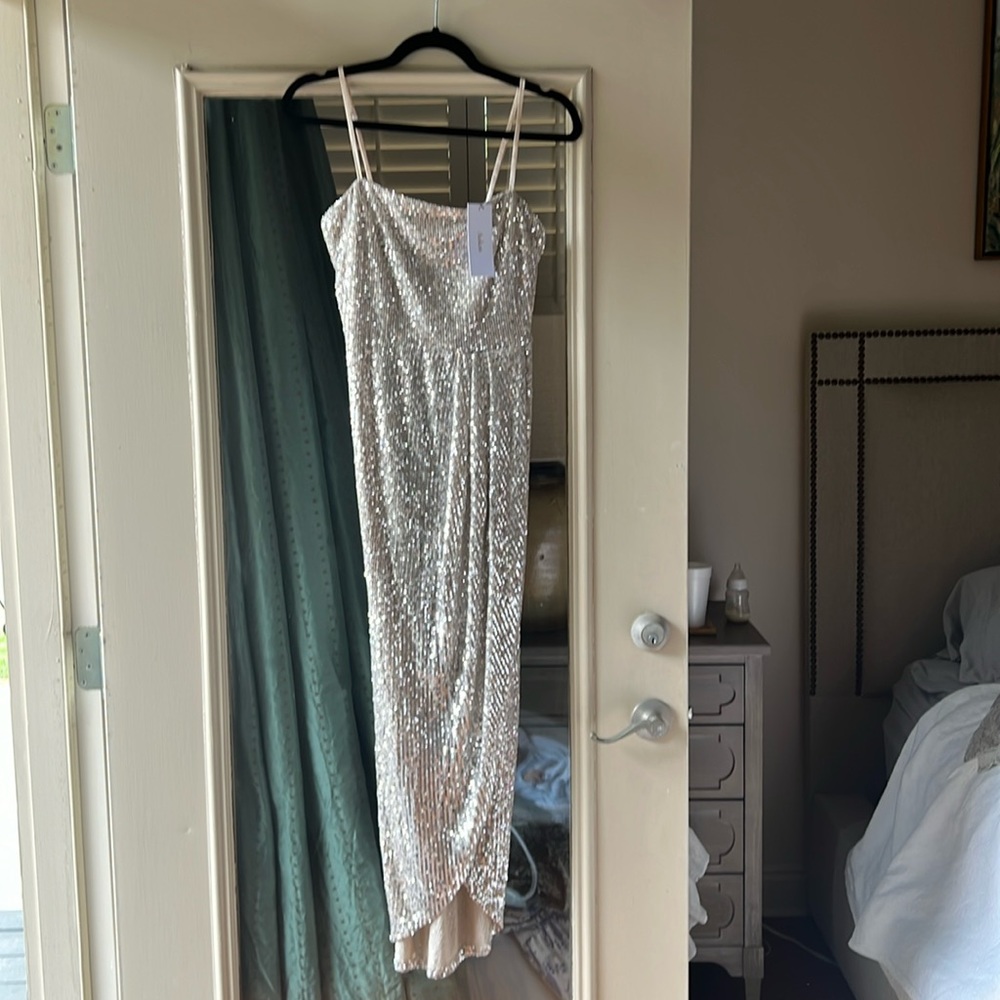 Aakaa S midi sparkle dress